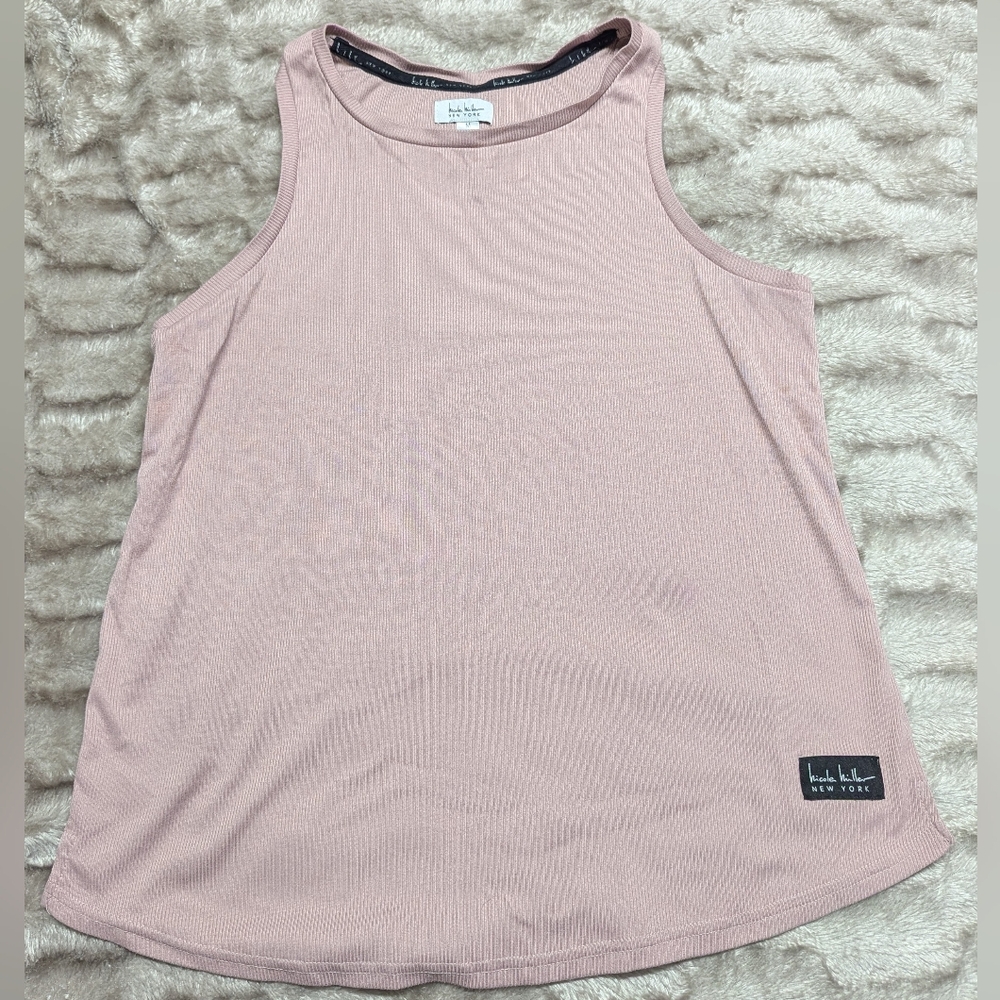 Nicole Miller New York Women's Ribbed Tank Sleeveless Pink Size Medium (M).